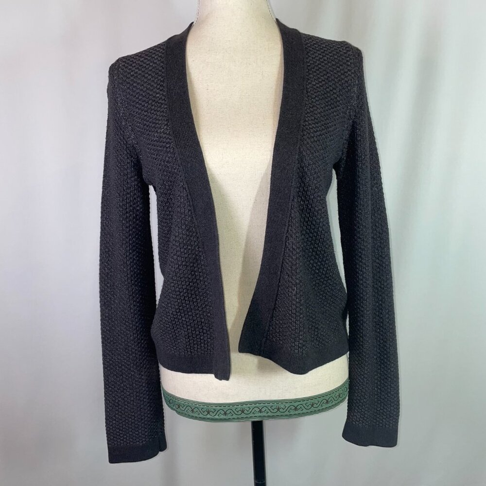 Banana Republic Size S Waffle Knit Cotton Cardigan Gray Open Front Long Sleeves